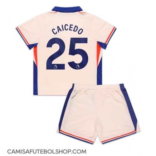 Camisa de time de futebol Chelsea Moises Caicedo #25 Replicas 2º Equipamento Infantil 2024-25 Manga Curta (+ Calças curtas)